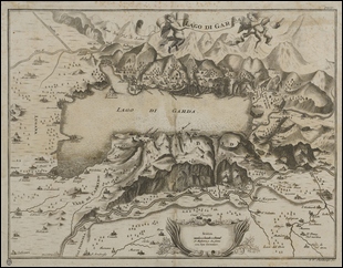Antica mappa del lago di Garda