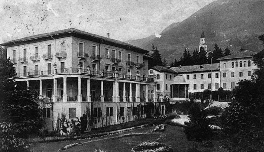 Il palazzo delle Terme di Roncegno, sede del Comando tedesco della lotta antipartigiana sia in Valsugana che in Veneto