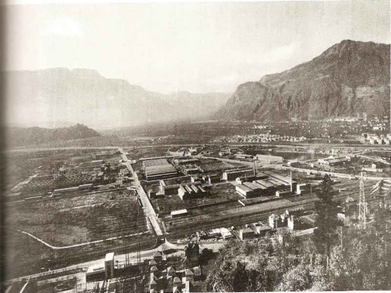 La zona industriale di Bolzano negli anni Quaranta