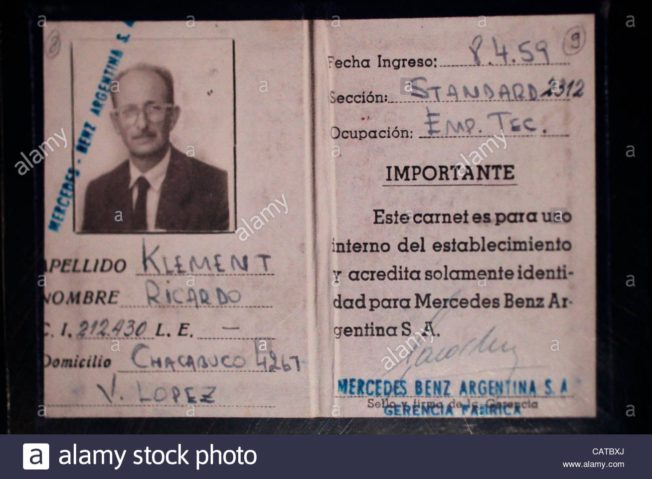 argentinean-identity-card-of-ss-nazi-officer-adolph-eichmann-on-display-CATBXJ