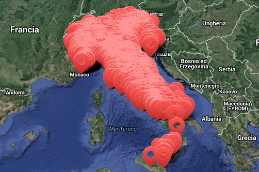 Mappa delle stragi nazifasciste in Italia