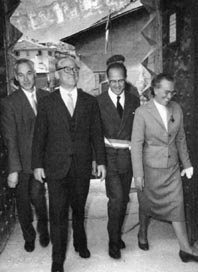 1956: Bice Rizzi accompagna il Presidente della Repubblica Giovanni Gronchi in visita al Castello del Buonconsiglio.